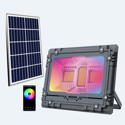 APP control smart solar RGB flood light