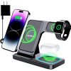 DUMTERR 3 in 1 Wireless Charger For iPhone 14/13/12/11/Pro/Max/XS/XR/X/8, Wireless Charging Station for apple devices, Charging Stand for Apple watch Ultra/8/SE/7/6/5/4/3/2, for AirPods 3/2/Pro(Black)