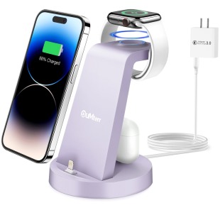 𝟮𝟬𝟮𝟯 𝐔𝐩𝐠𝐫𝐚𝐝𝐞𝐝 Charging Station for Multiple Devices,3 in 1 Charging Station for iPhone 14 Pro Max/13/12/11/X/8 Plus,Airpods,DUMTERR Wireless Charger for Apple Watch 8/Ultra/7/6/SE/5/4/3