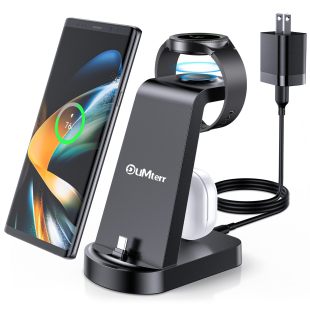 𝟮𝟬𝟮𝟯 𝗡𝗲𝘄 Charging Station for Samsung Multiple Devices,DUMTERR 3 in 1 Fast Charging Stand for Galaxy S22 ultra/S22/S21/Note20/Z Flip 4/Galaxy Buds,Wireless Charger for Galaxy Watch 5 Pro/4/3