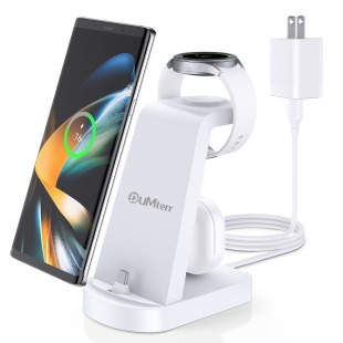 Charging Station,DUMTERR 3 in 1 Charger For Samsung Multiple Devices,Fast Charging for Galaxy S22 ultra/S22/S21/S20/S10/Note20/Z Flip 4/Z Fold 4/Galaxy Buds,wireless charger for Galaxy Watch 5 Pro/4/3