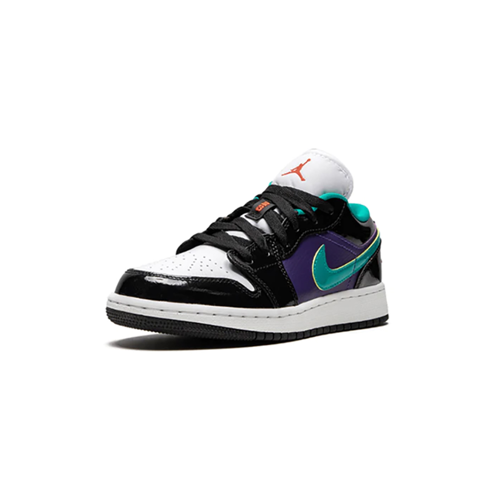 ShoesLegends Jordan 1 Low Black Court Purple Turbo Green (GS) 553560-035