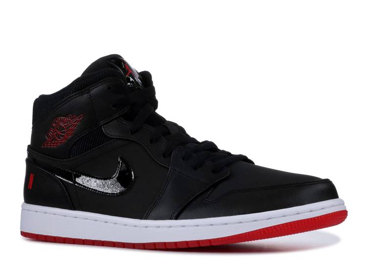 ShoesLegends Jordan 1 Mid Black University Red BQ6578-001