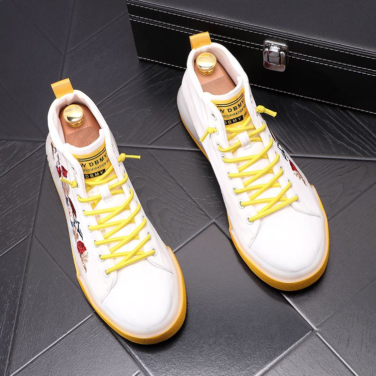 High-top canvas trendy embroidered shoes all-match sneakers