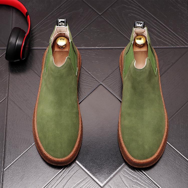 English Style Chelsea high top frosted sleeve casual boots