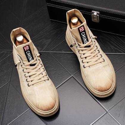 New fashion shoes high top board shoes casual shoes youth short leather boots INS