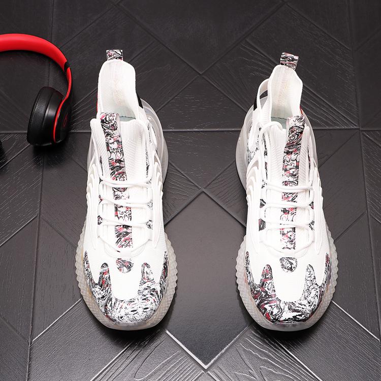 Running shoes breathable knitted thick-soled basketball sports casual shoes