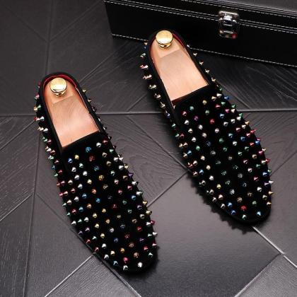 Platform studded low-top sneakers
