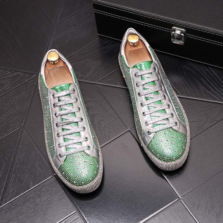 Platform studded low-top sneakers