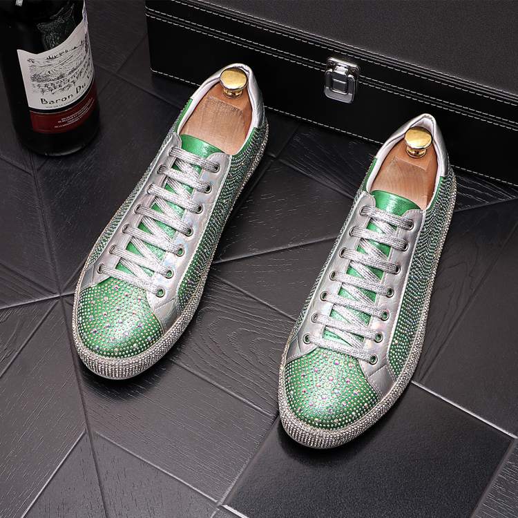 Platform studded low-top sneakers