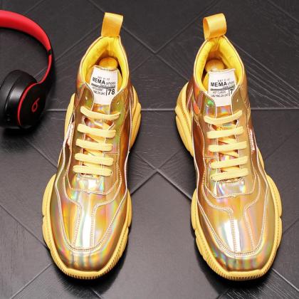British style men's high-top sneakers