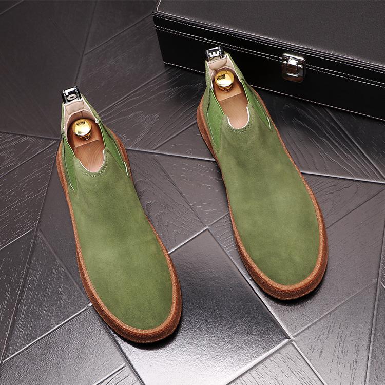 English Style Chelsea high top frosted sleeve casual boots