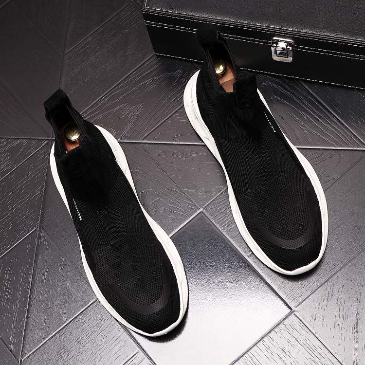 Knitted hosiery shoes trend high top shoe sports