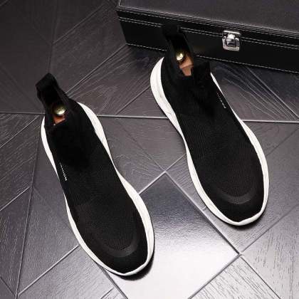 Knitted hosiery shoes trend high top shoe sports