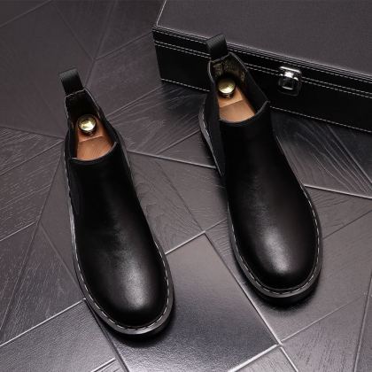 English style Chelsea high top frosted sleeve motorcycle boots