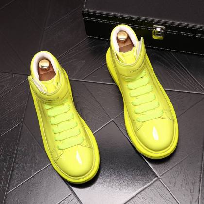 High top shoes fashion men's Korean fashion leather boots