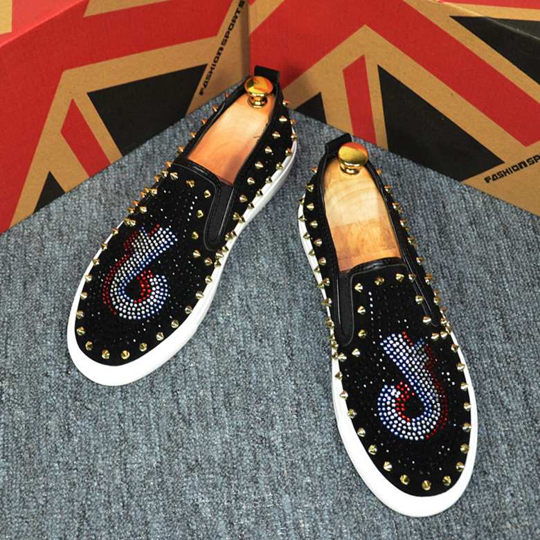 Platform studded low-top sneakers