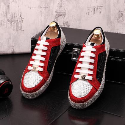 Platform studded low-top sneakers