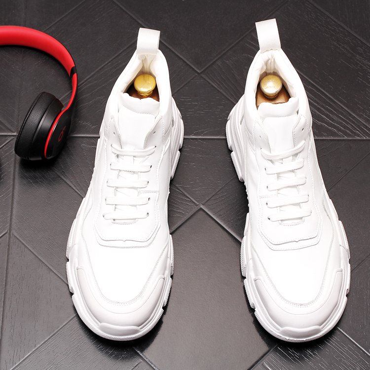 Breathable tooling mid-cut men's shoes denim high-top shoes