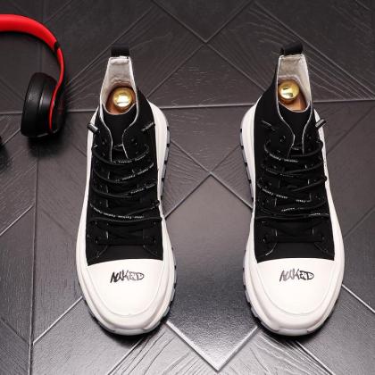 Casual sports high-top sneakers covered shoes