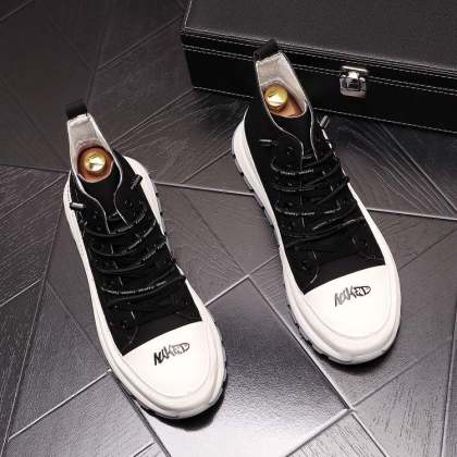 Casual sports high-top sneakers covered shoes