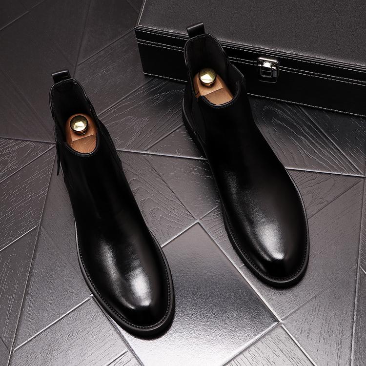 English Style Chelsea high top frosted sleeve casual boots