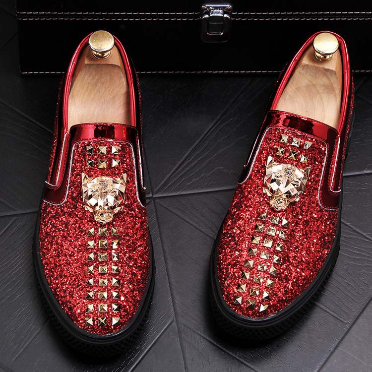 Platform studded low-top sneakers