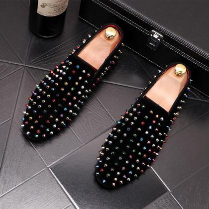 Platform studded low-top sneakers