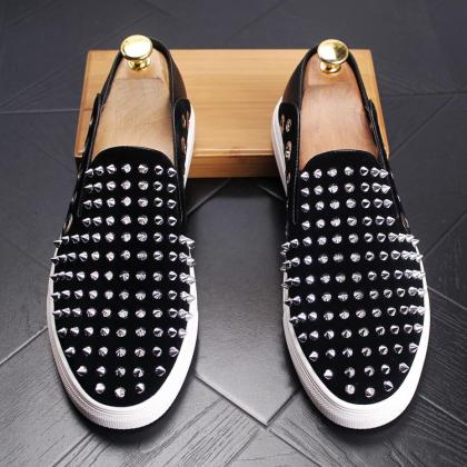 Platform studded low-top sneakers