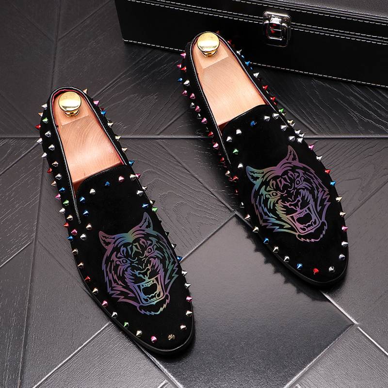 Platform studded low-top sneakers