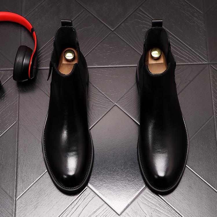 English Style Chelsea high top frosted sleeve casual boots