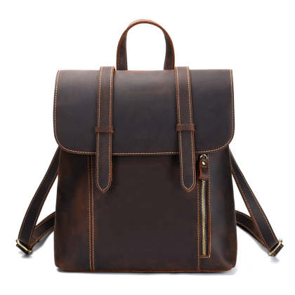 Men's bag vintage cow leather travel backpack