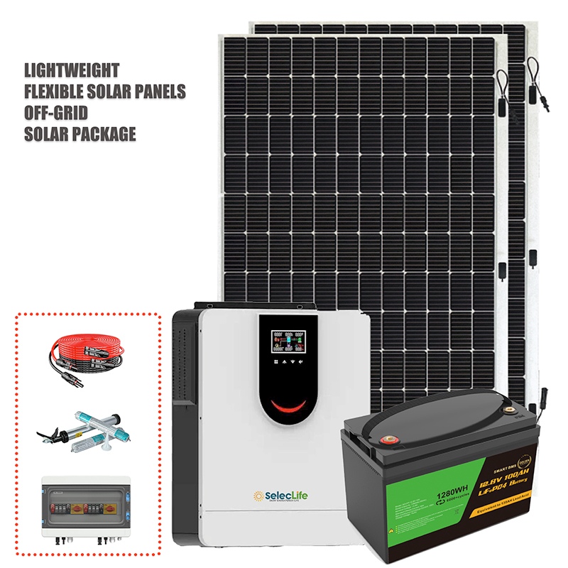 1.28kWh/1KW  Flexible PV Panel Off-grid Solar system package