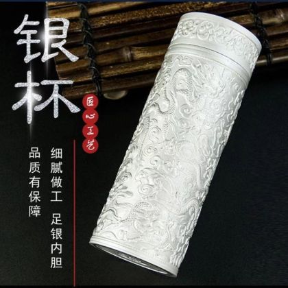 Kowloon silver cup high-grade water cup sterling silver insulated cup