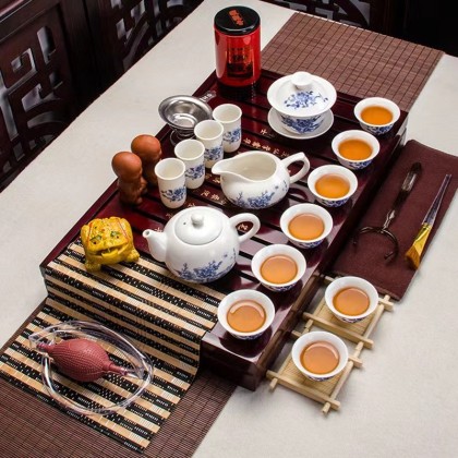 Gongfu Tea Set - home office set of solid wood tea tray