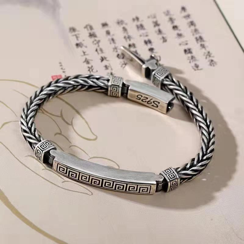 Men's high-end sterling silver bracelet