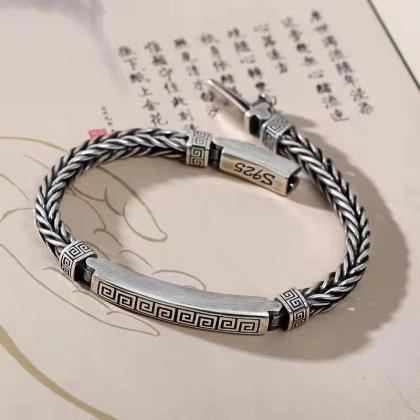 Men's high-end sterling silver bracelet