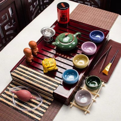 Gongfu Tea Set - home office set of solid wood tea tray