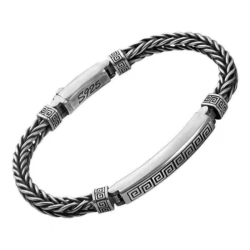Men's high-end sterling silver bracelet