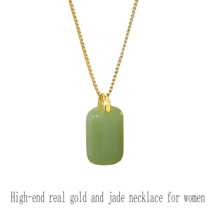 True gold color Hotan jade girl nothing brand women's new luxury temperament pendant set necklace