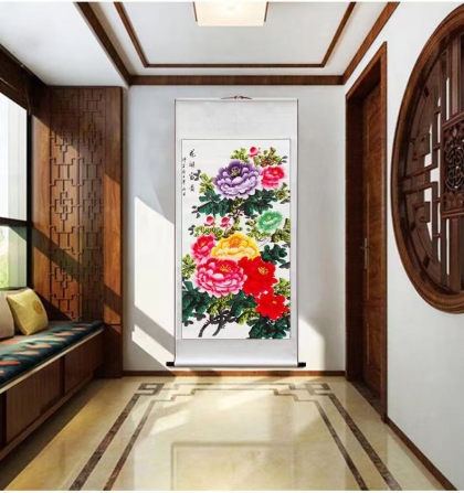 Chinese painting peony flowers pure hand painting peony painting collection level