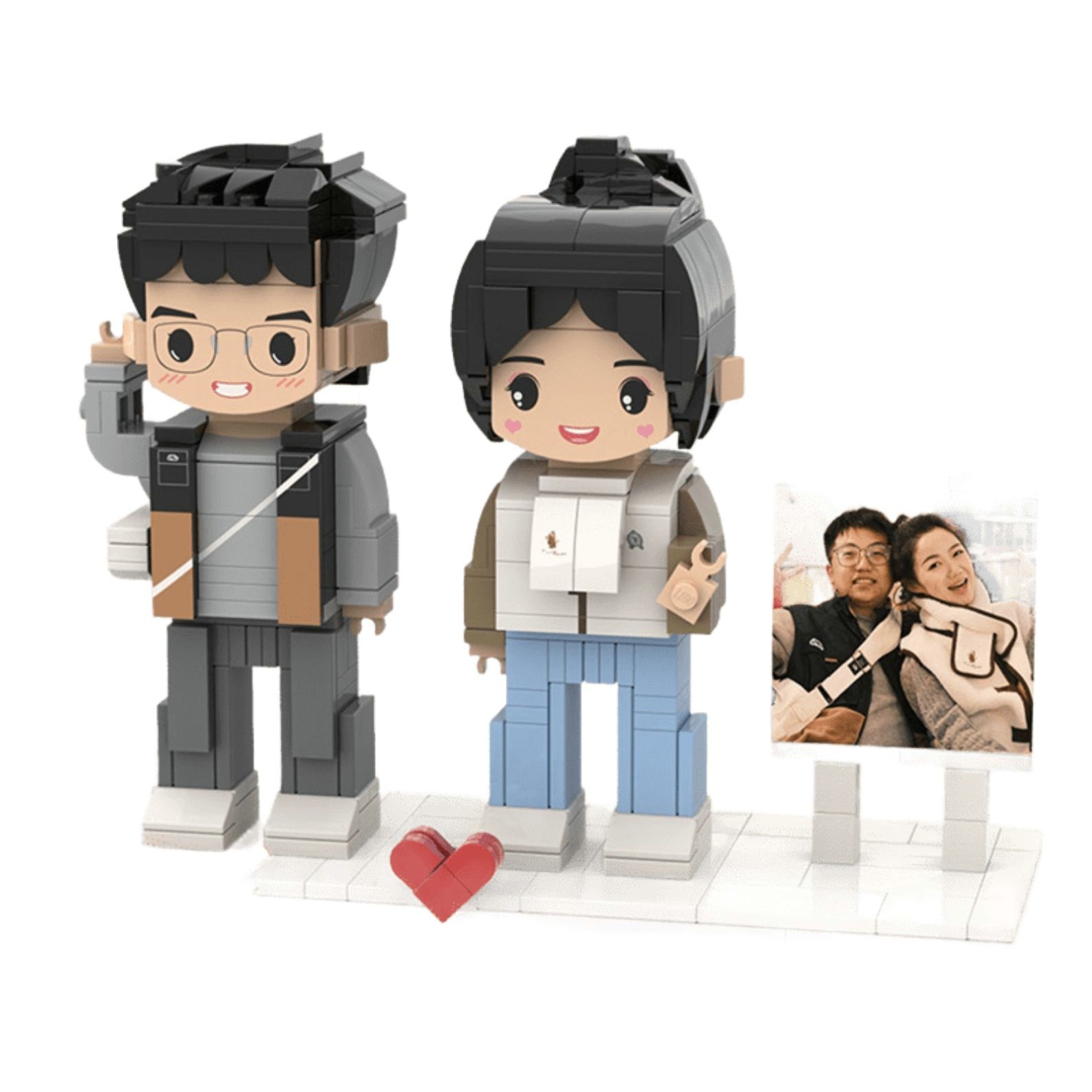 Surprise  Gifts  Custom Brick Figures, Photo Customizable Minifigures, Custom Picture Block Puzzle, Personalised Gift Idea,2 people