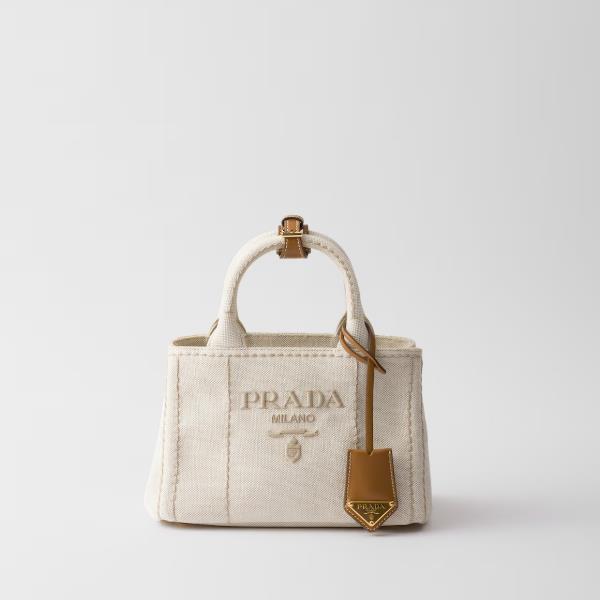 16. Prada Jardinière Linen Blend Mini Tote