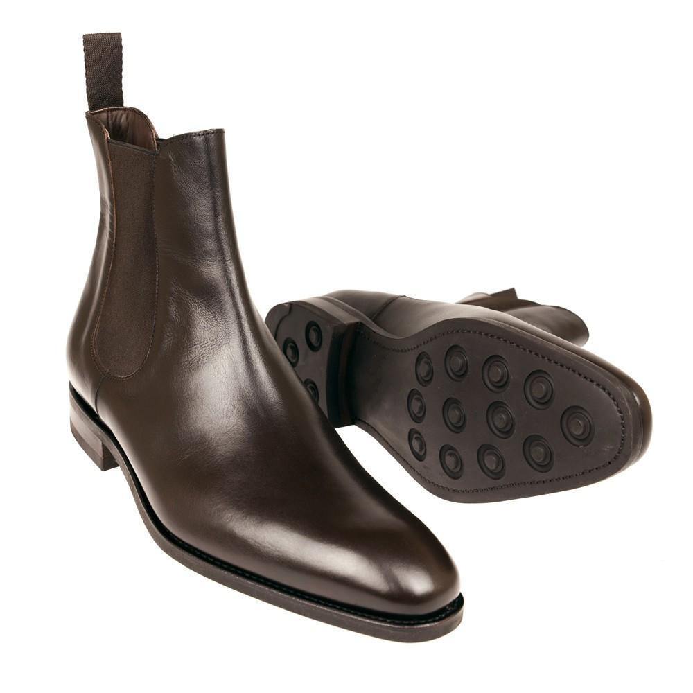 Calfskin Chelsea Boots-Dark Brown%*