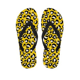 Yellow Leopard Men's Flip Flops