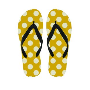 Yellow Polka Dot Men's Flip Flops