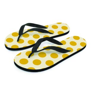 Yellow White Polka Dot Men's Flip Flops
